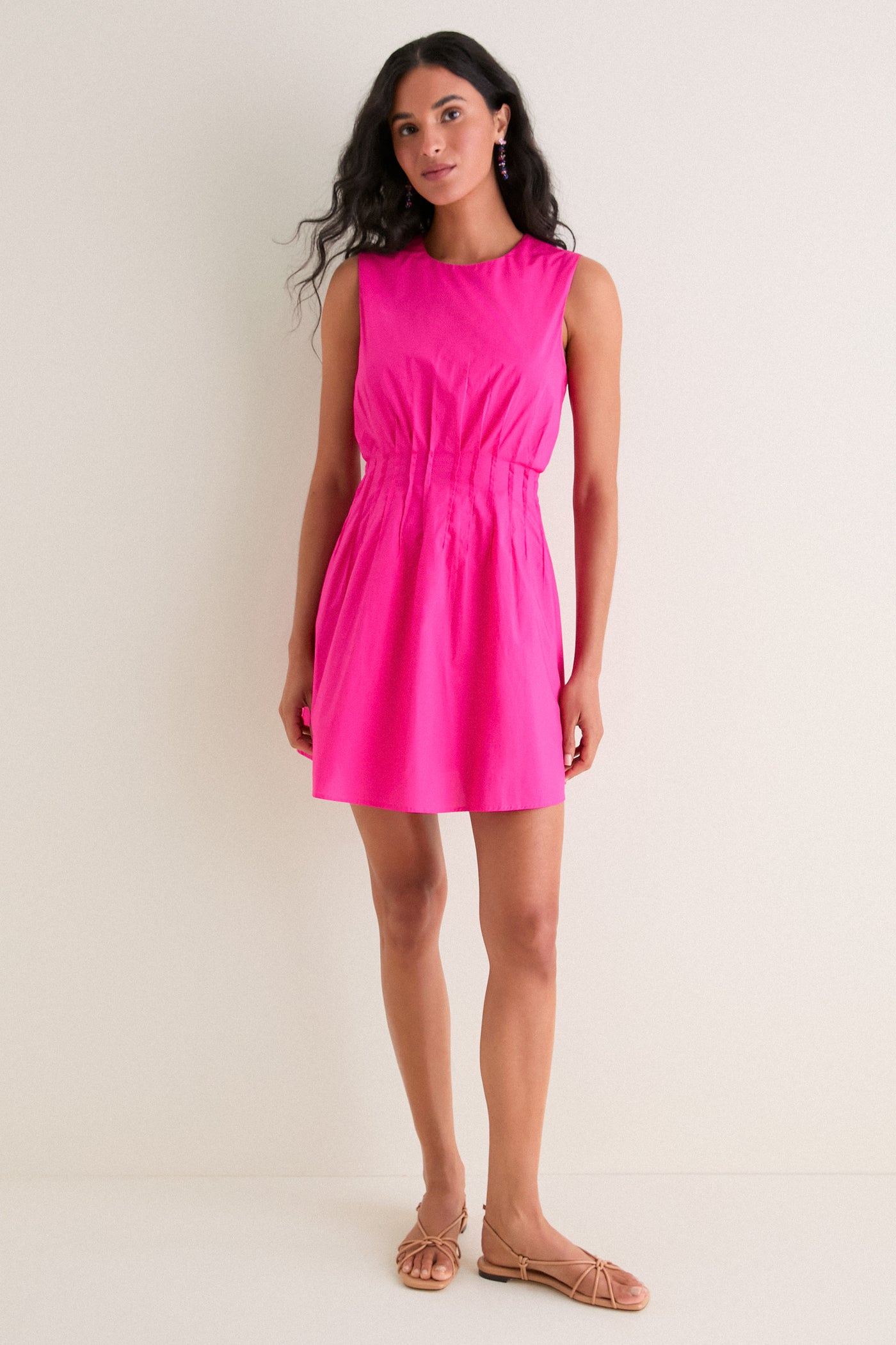 hot pink dress mini English Factory Hot Pink Pintuck Elle Mini Dress Hot Pink / XL