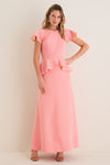 Melon Peplum Antoinette Gown