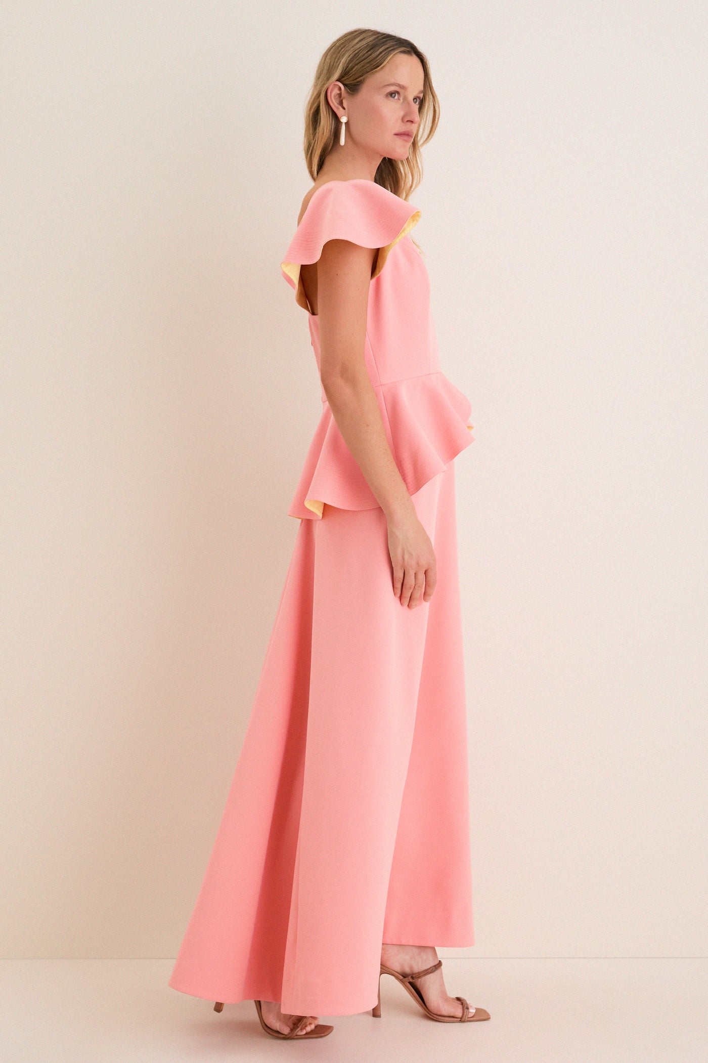 Melon Peplum Antoinette Gown