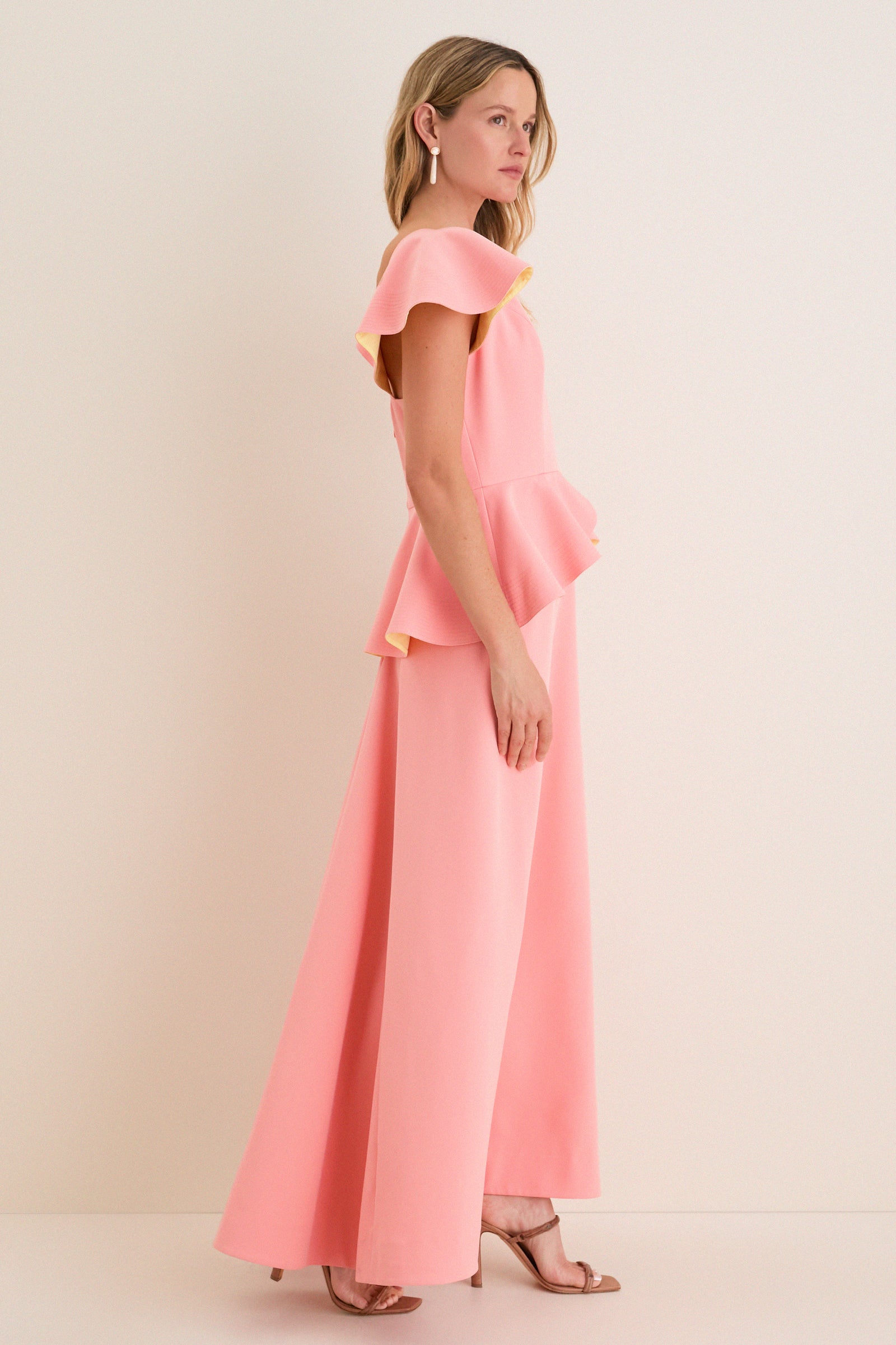Melon Peplum Antoinette Gown