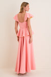 Melon Peplum Antoinette Gown