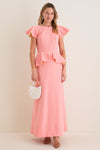 Melon Peplum Antoinette Gown