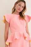Melon Peplum Antoinette Gown