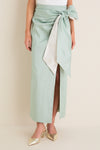 Sage Taffeta Angelise Tie Skirt