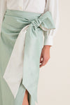 Sage Taffeta Angelise Tie Skirt