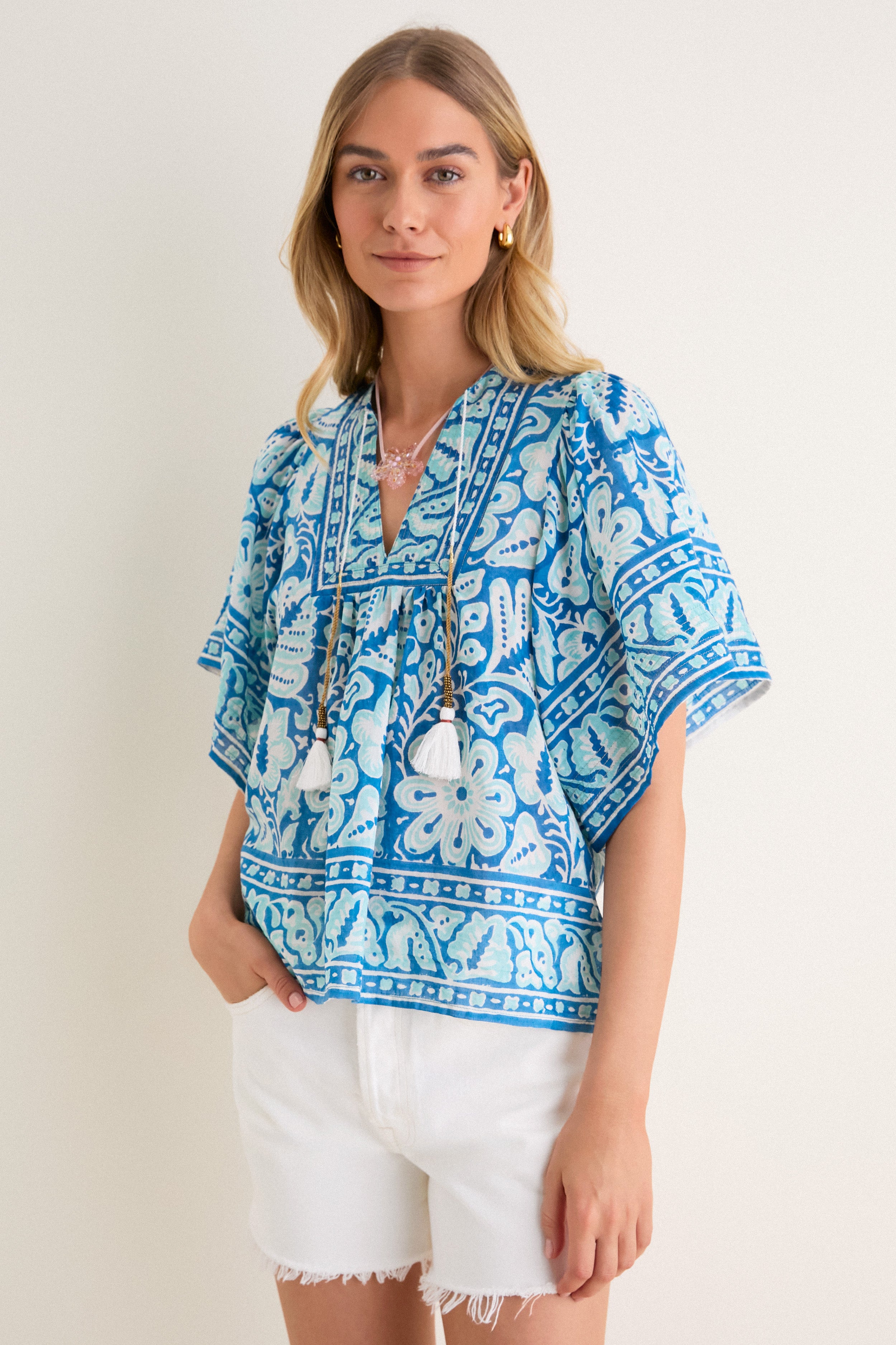 Turquoise Floral Angel Top | Bell by Alicia Bell | Tuckernuck
