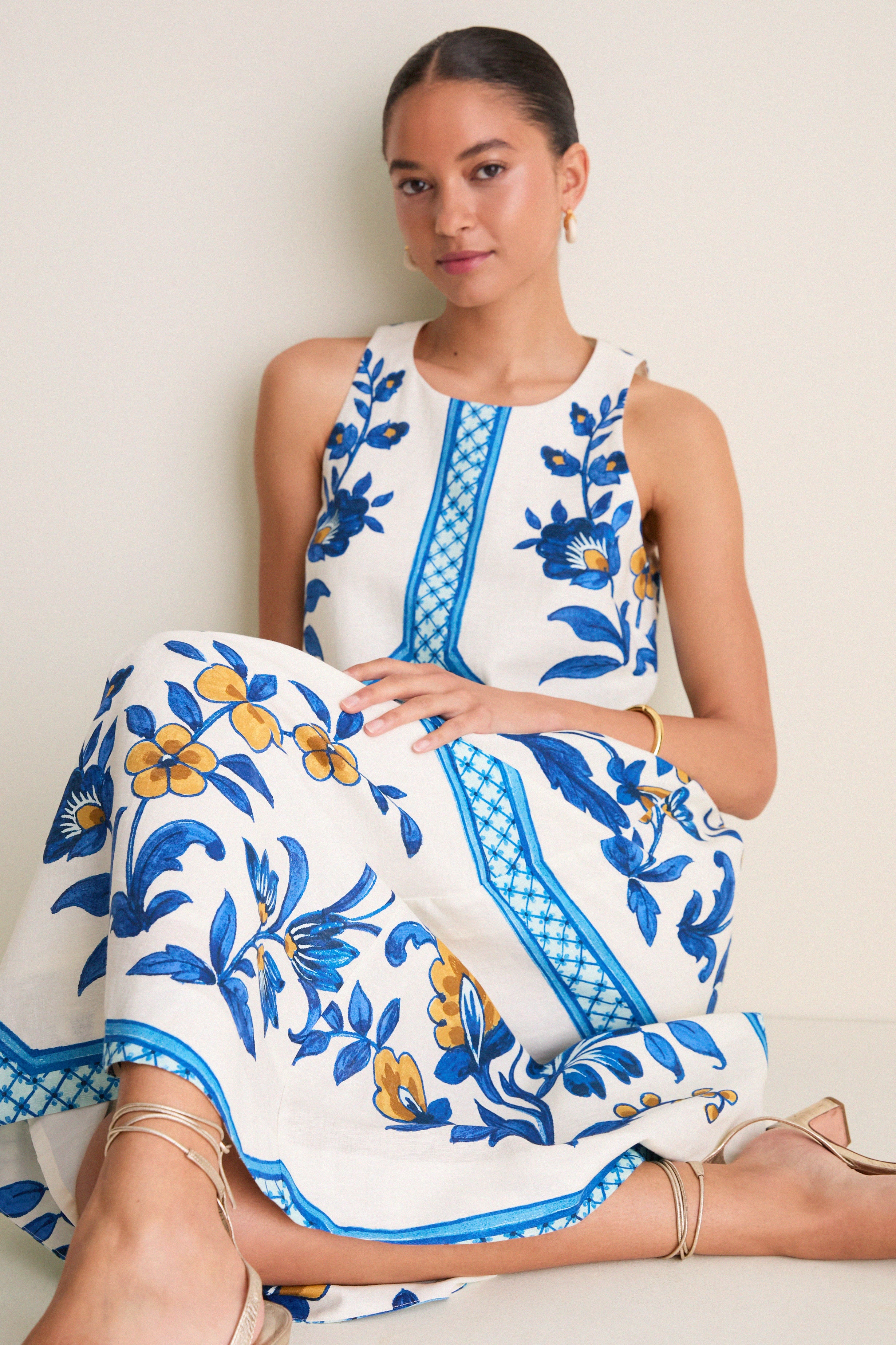 L'Appartement PRINTED DRESS サマードレス　インド綿 Amalfi Tile Portia Dress | Tuckernuck
