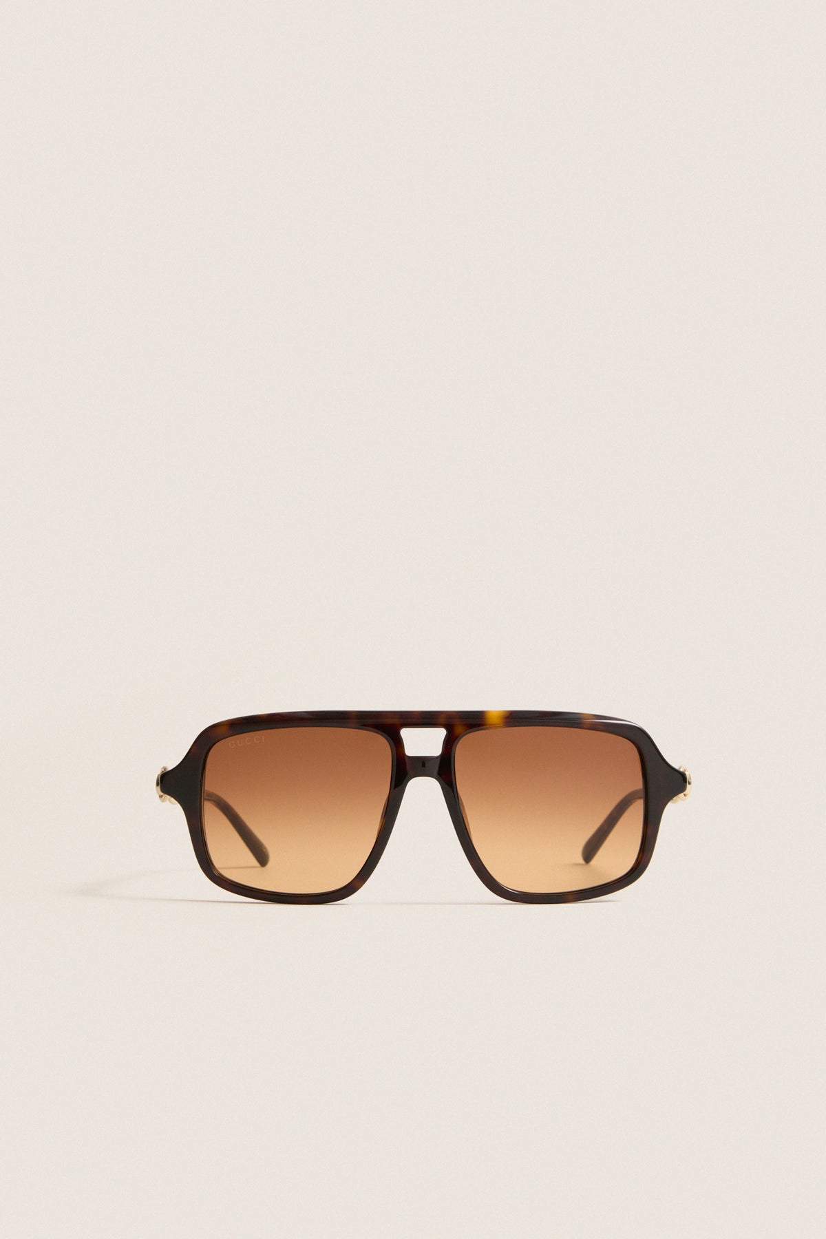 Shiny Dark Havana Horsebit Sunglasses