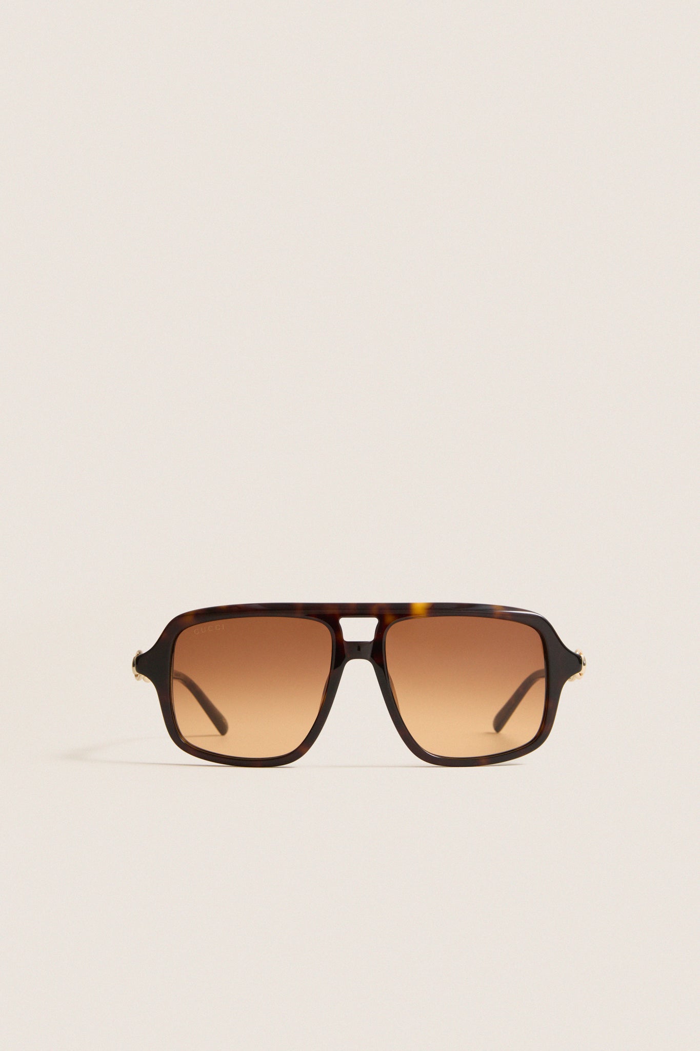 Shiny Dark Havana Horsebit Sunglasses