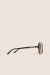 Shiny Dark Havana Horsebit Sunglasses