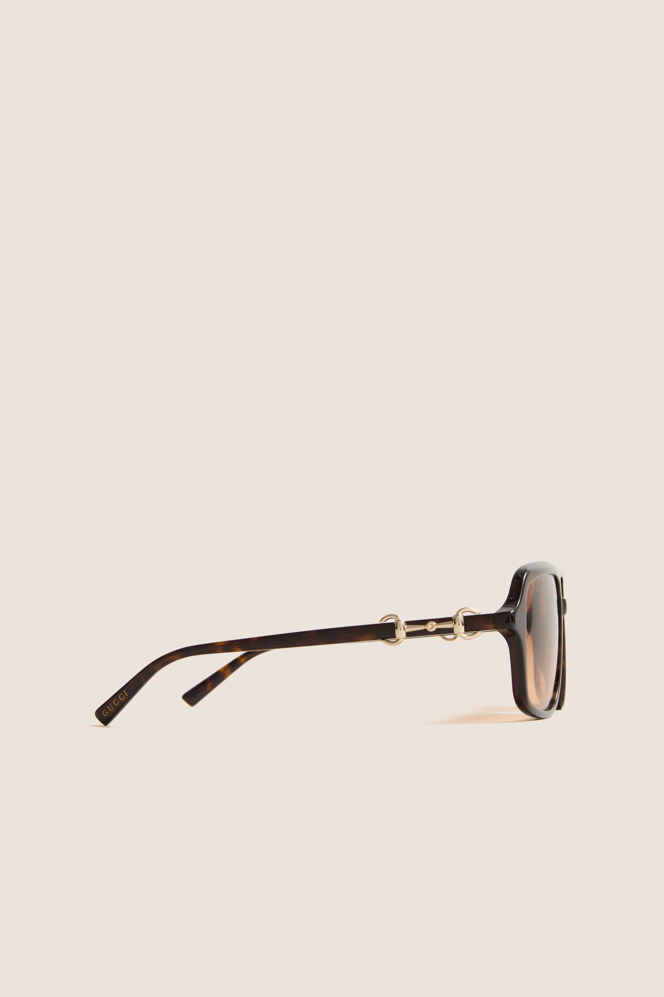 Shiny Dark Havana Horsebit Sunglasses