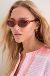 Shiny Milky Orange Double G Sunglasses