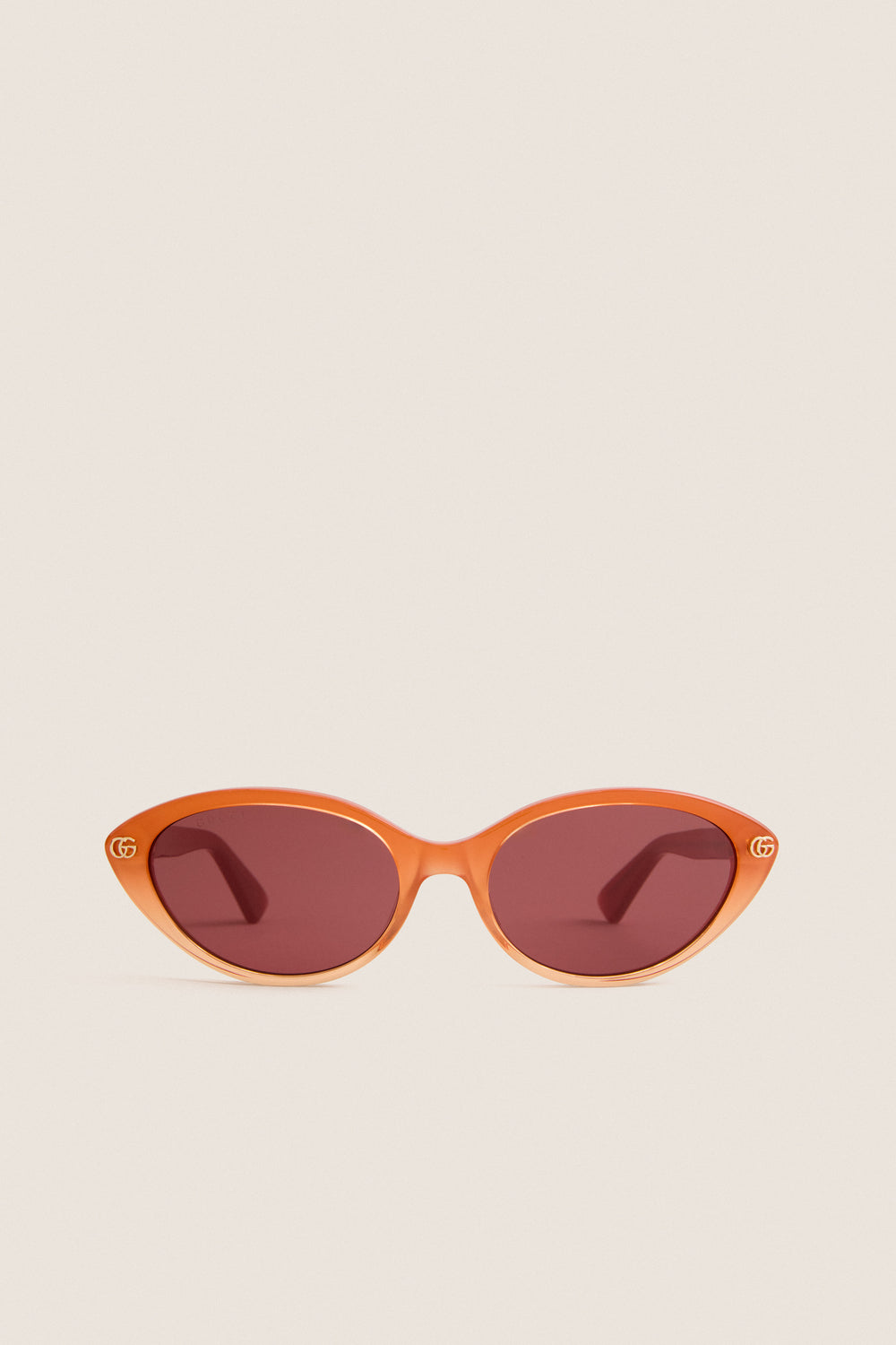 Shiny Milky Orange Double G Sunglasses