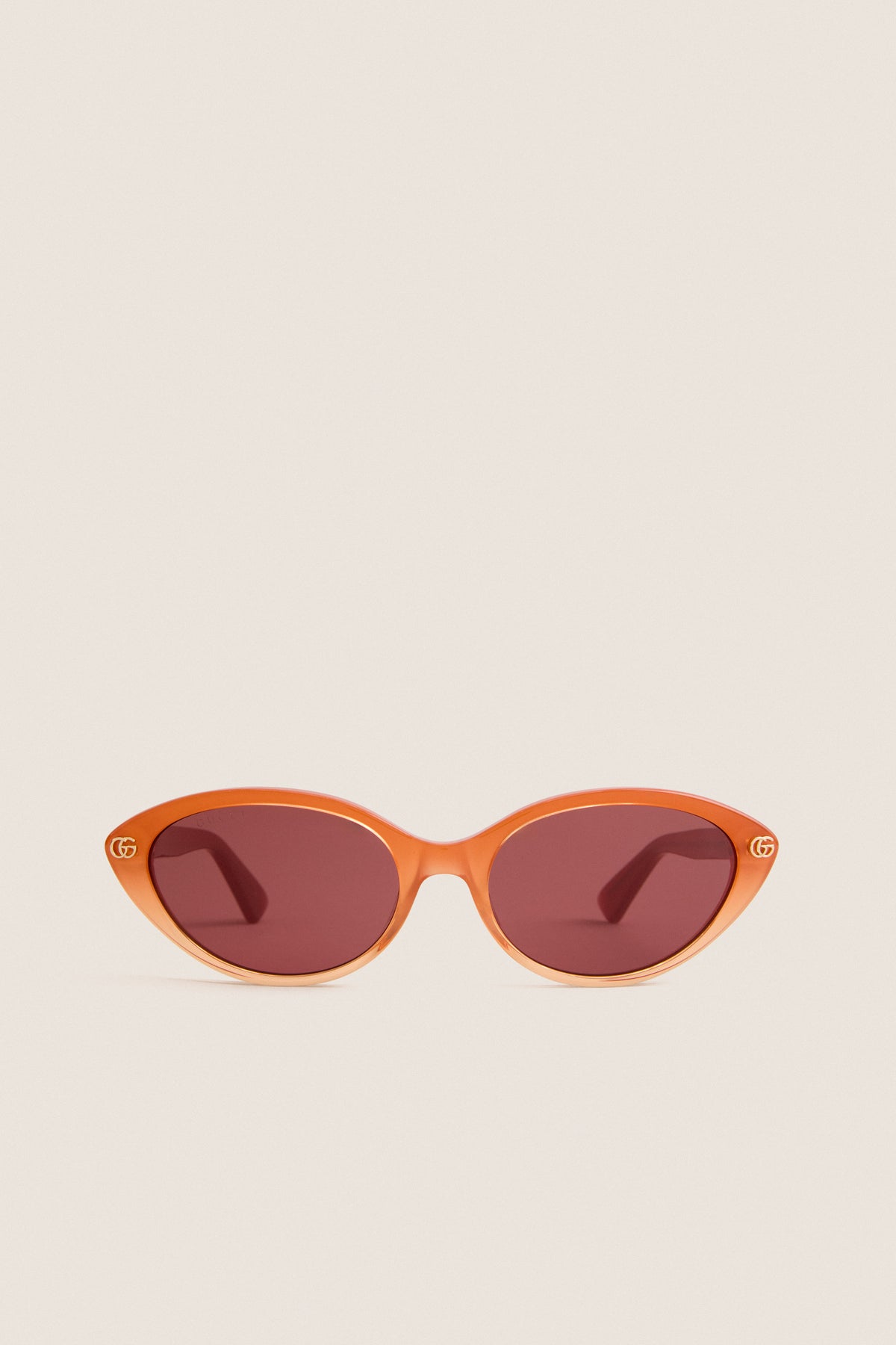 Shiny Milky Orange Double G Sunglasses