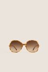 Shiny Havana Blonde Small Spot Tubolar Sunglasses