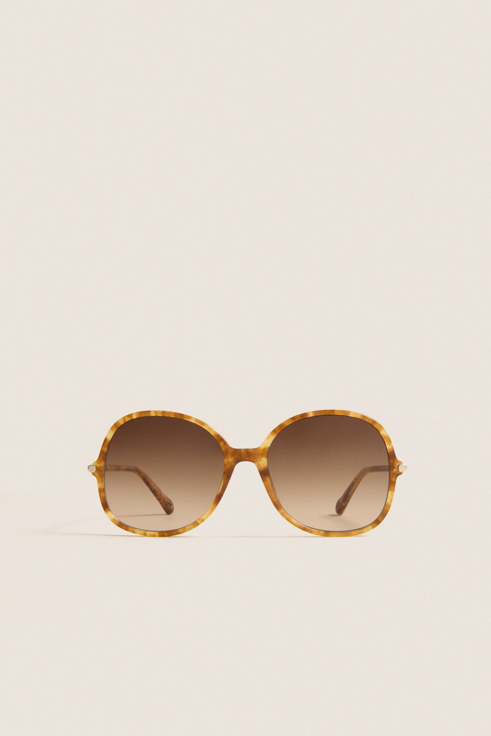 Shiny Havana Blonde Small Spot Tubolar Sunglasses
