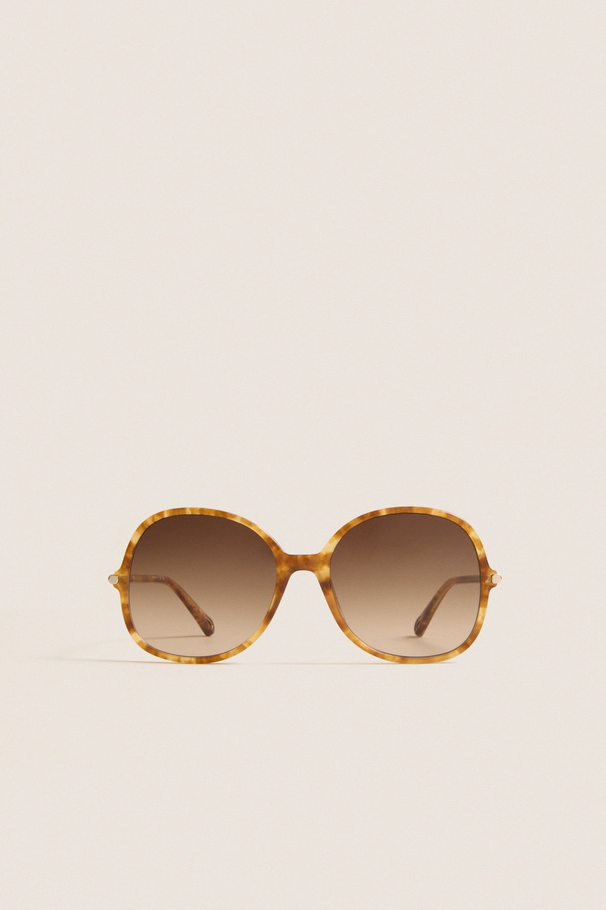 Shiny Havana Blonde Small Spot Tubolar Sunglasses