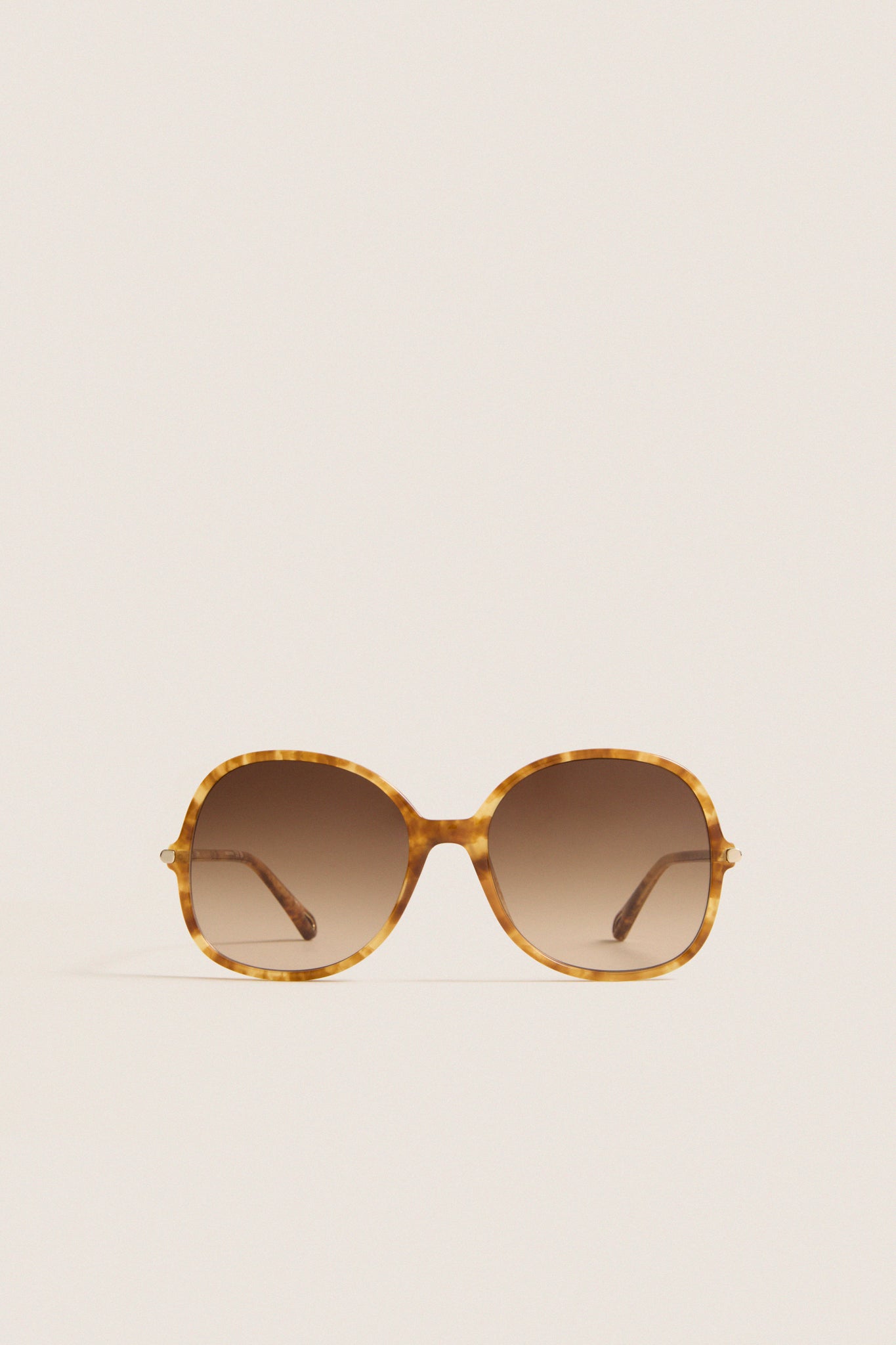 Shiny Havana Blonde Small Spot Tubolar Sunglasses