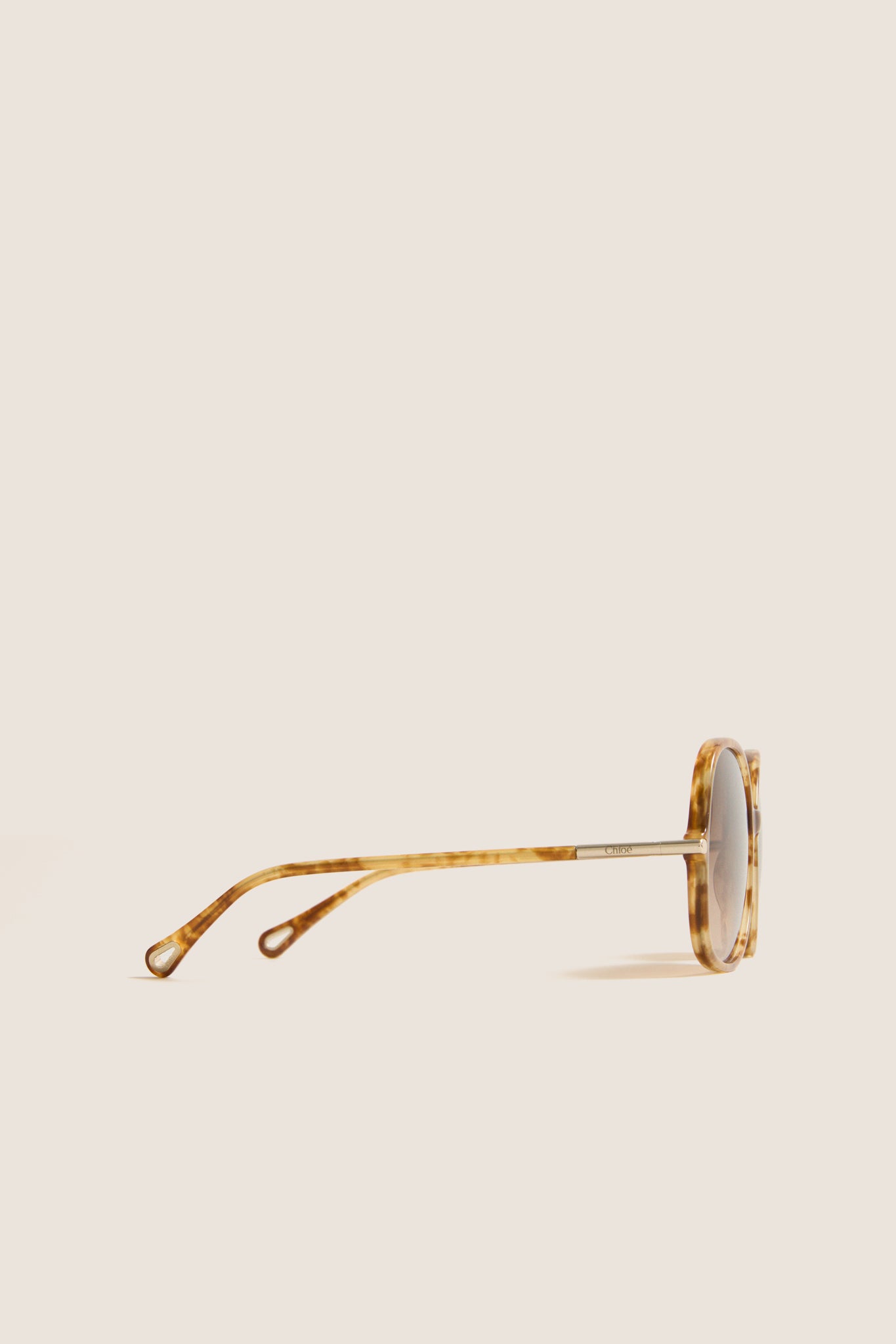Shiny Havana Blonde Small Spot Tubolar Sunglasses