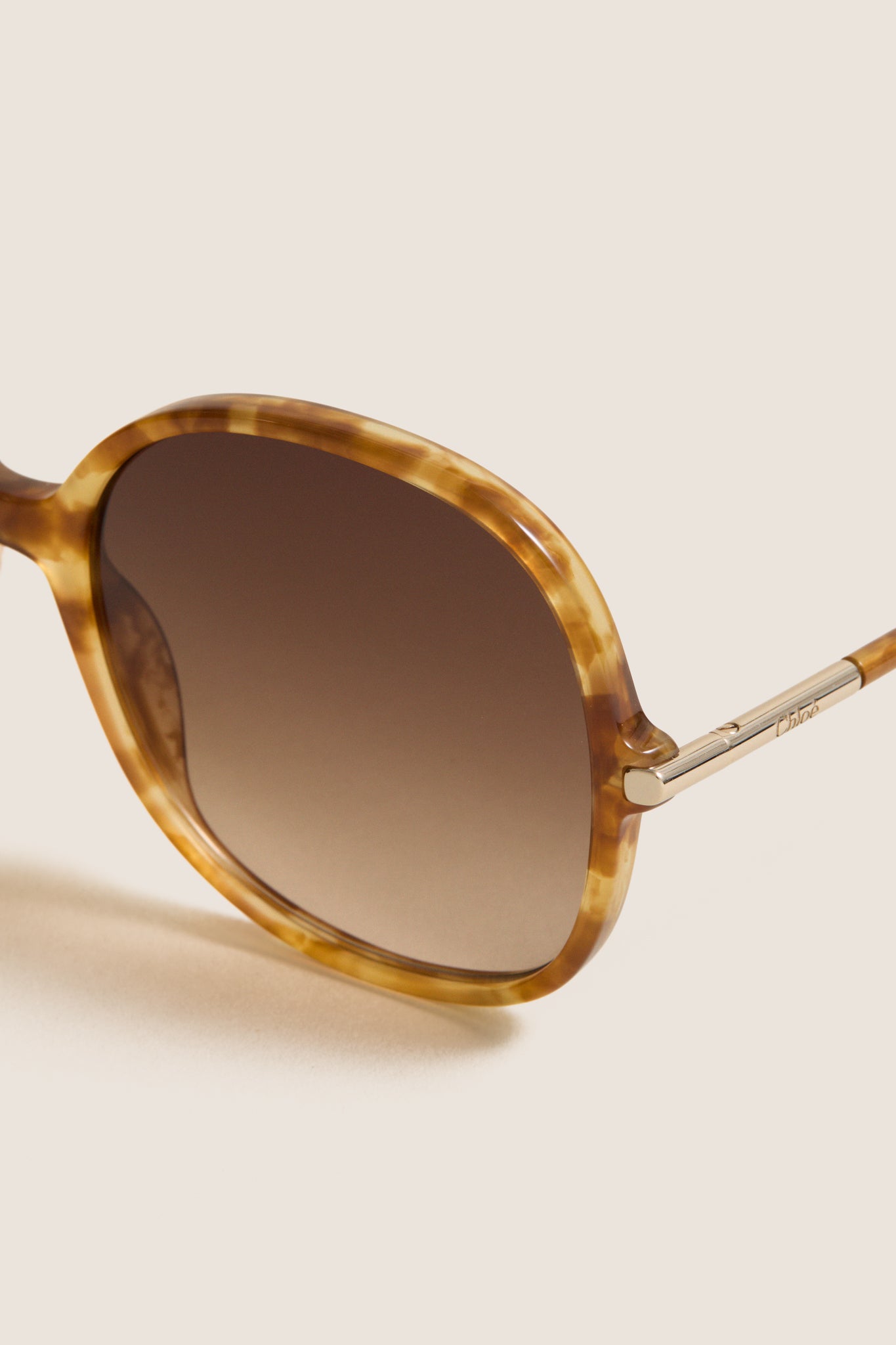 Shiny Havana Blonde Small Spot Tubolar Sunglasses