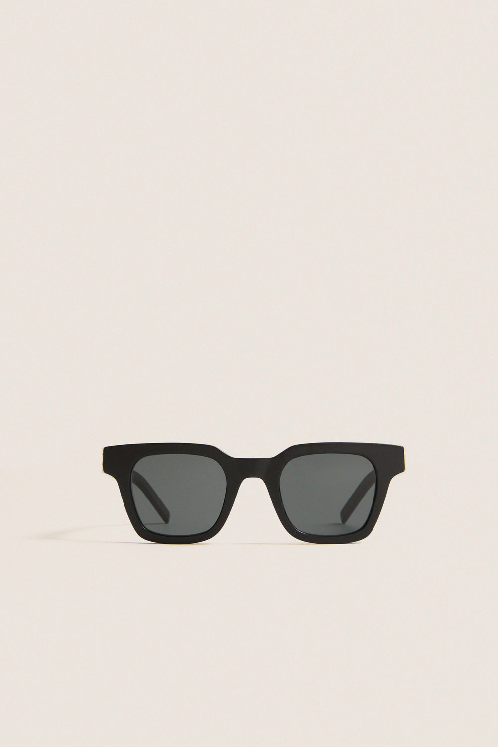 Shiny Solid Black Monogram Hinge M Sunglasses