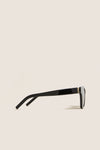 Shiny Solid Black Monogram Hinge M Sunglasses