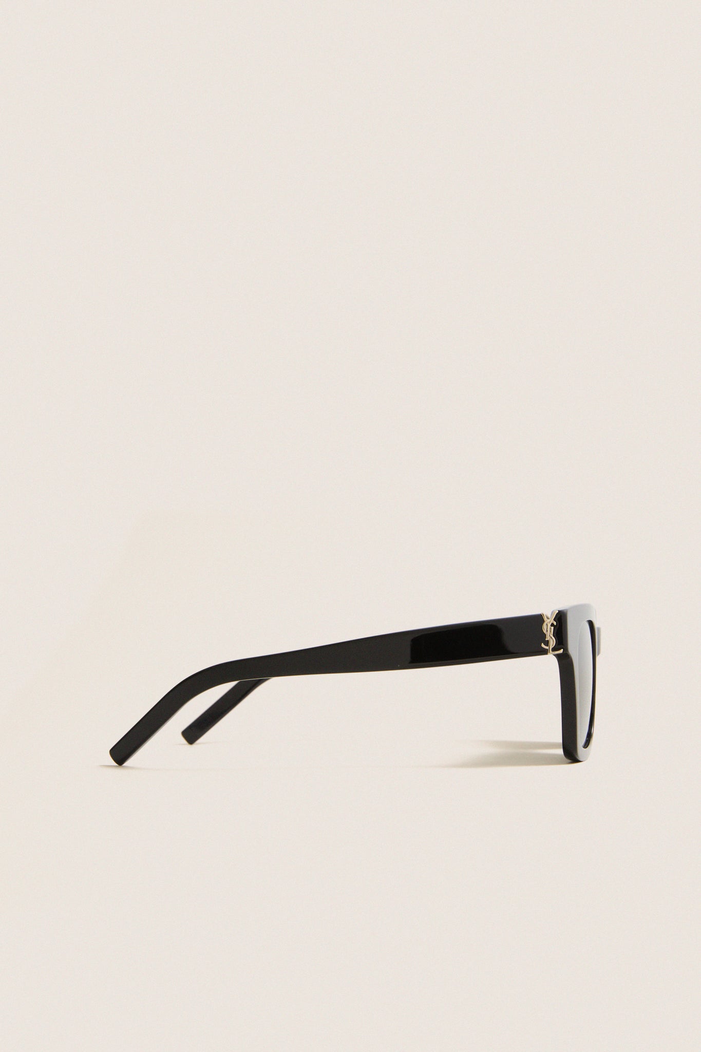 Shiny Solid Black Monogram Hinge M Sunglasses