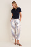 Parch Choco and Blue Yoshi Stripe Crop Drawstring Pants