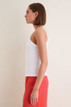 White Nando Square Neck Tank