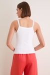 White Nando Square Neck Tank