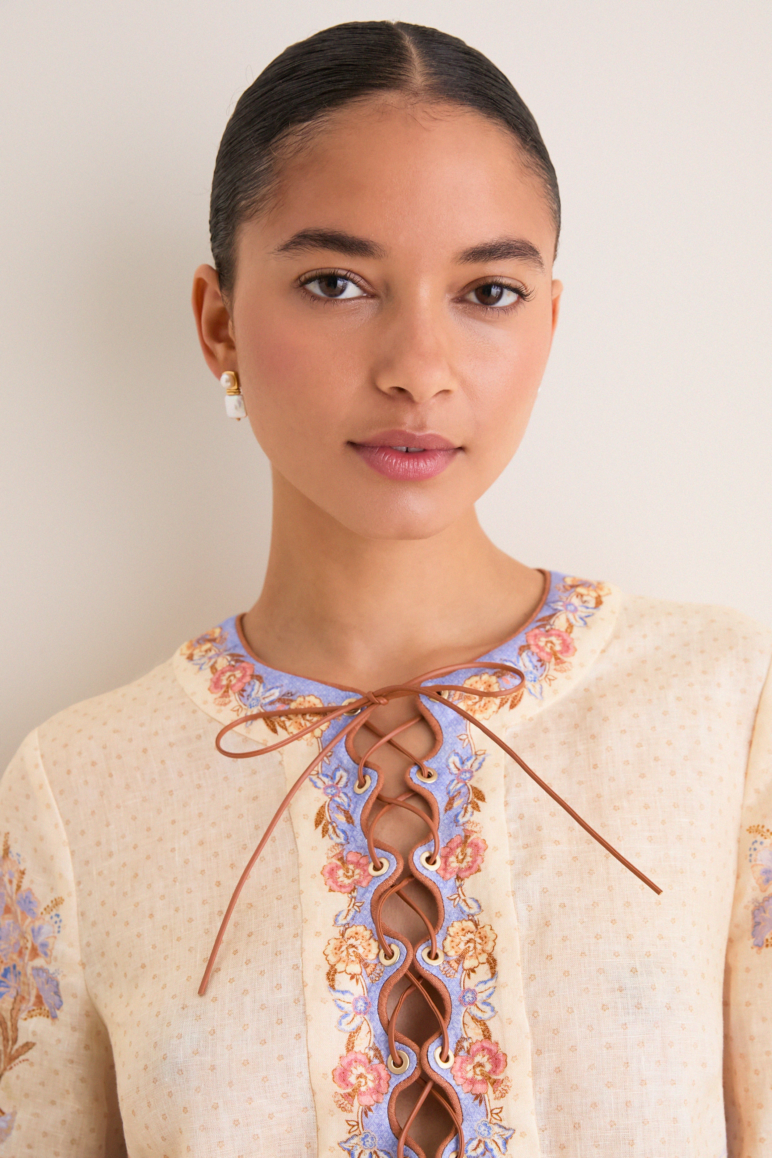 Biscuit Scarf Floral Indra Tunic Mini Dress | Zimmermann