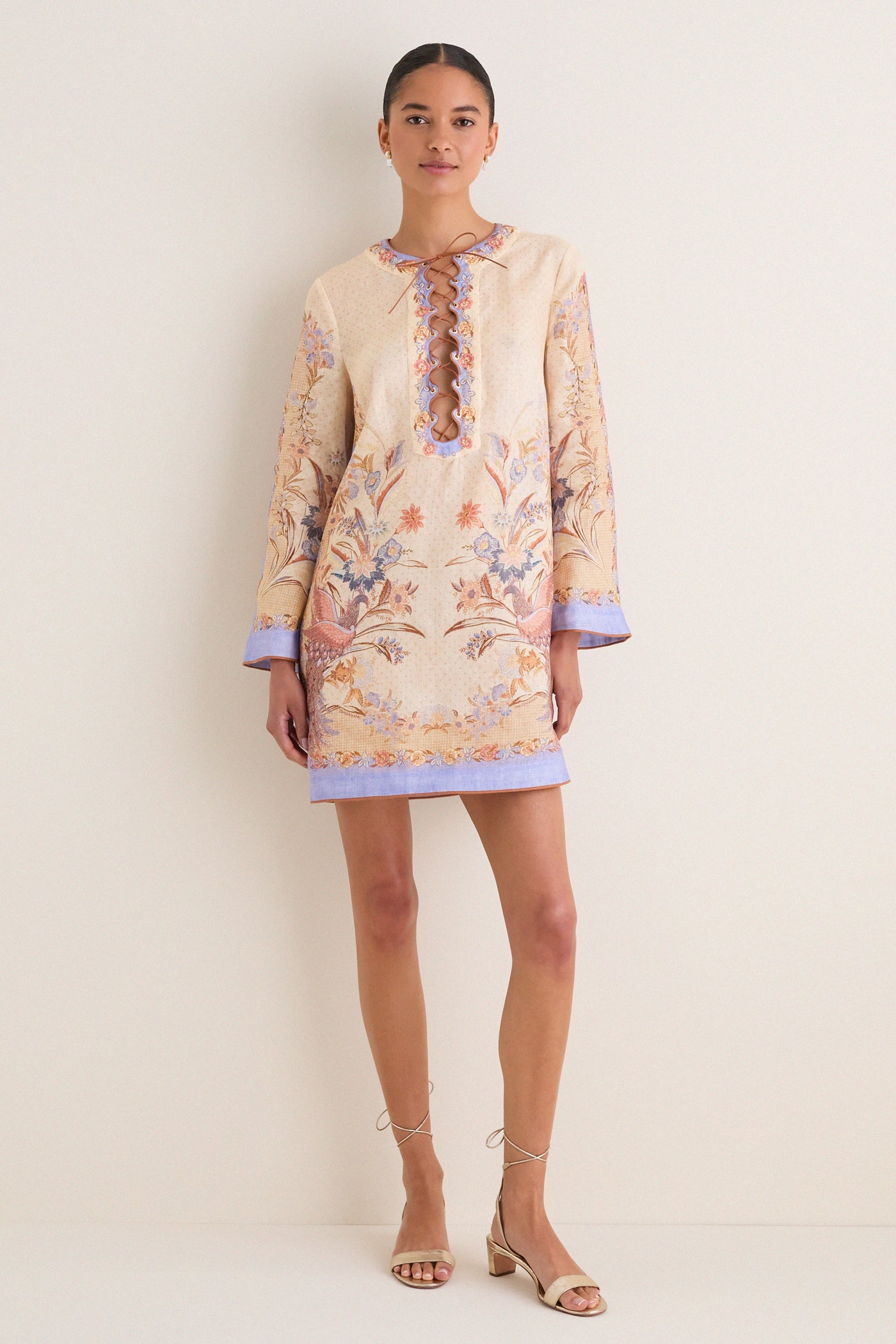 Zimmermann Linen Indra Mini Tunic Dress