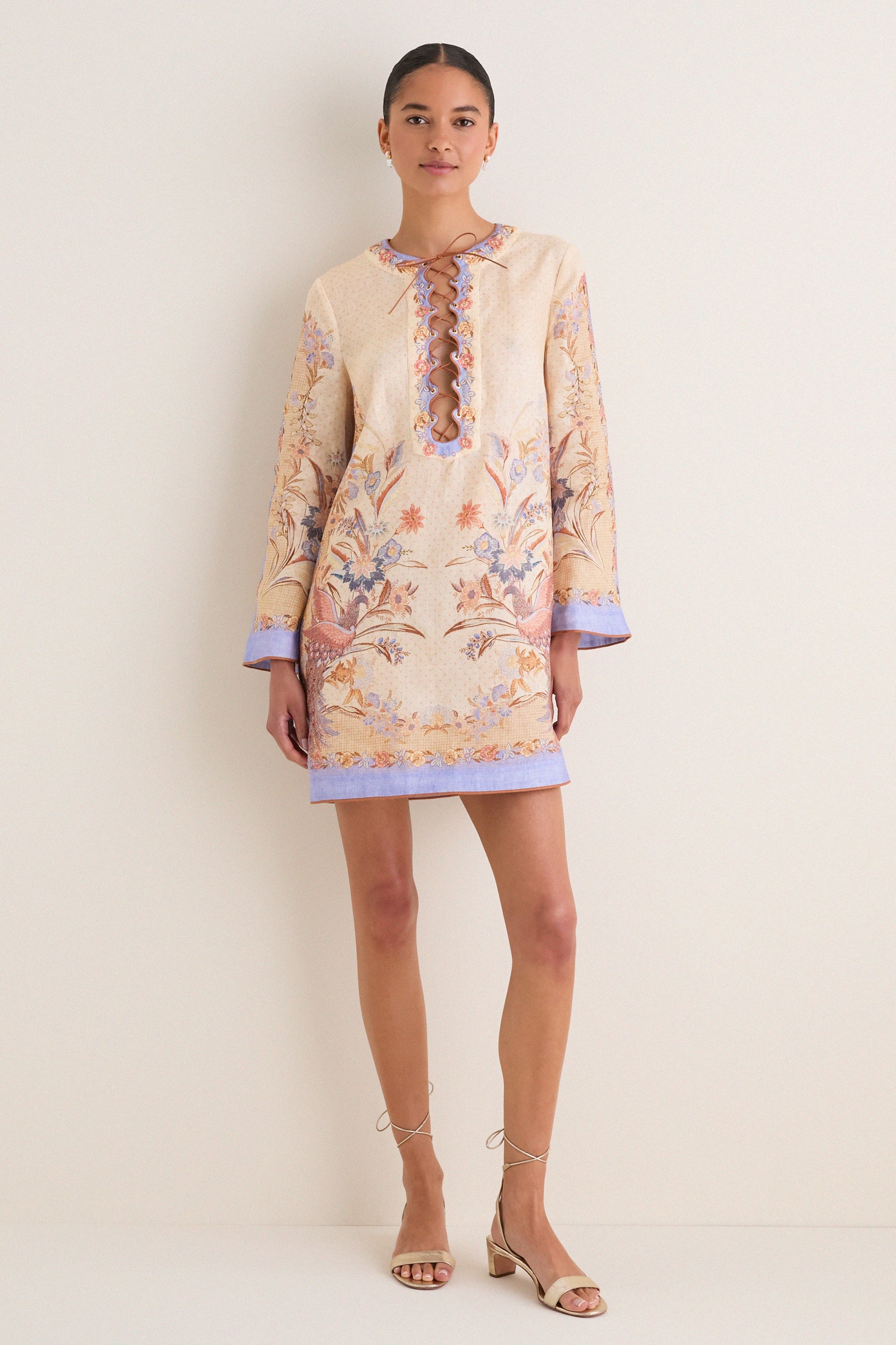 Biscuit Scarf Floral Indra Tunic Mini Dress