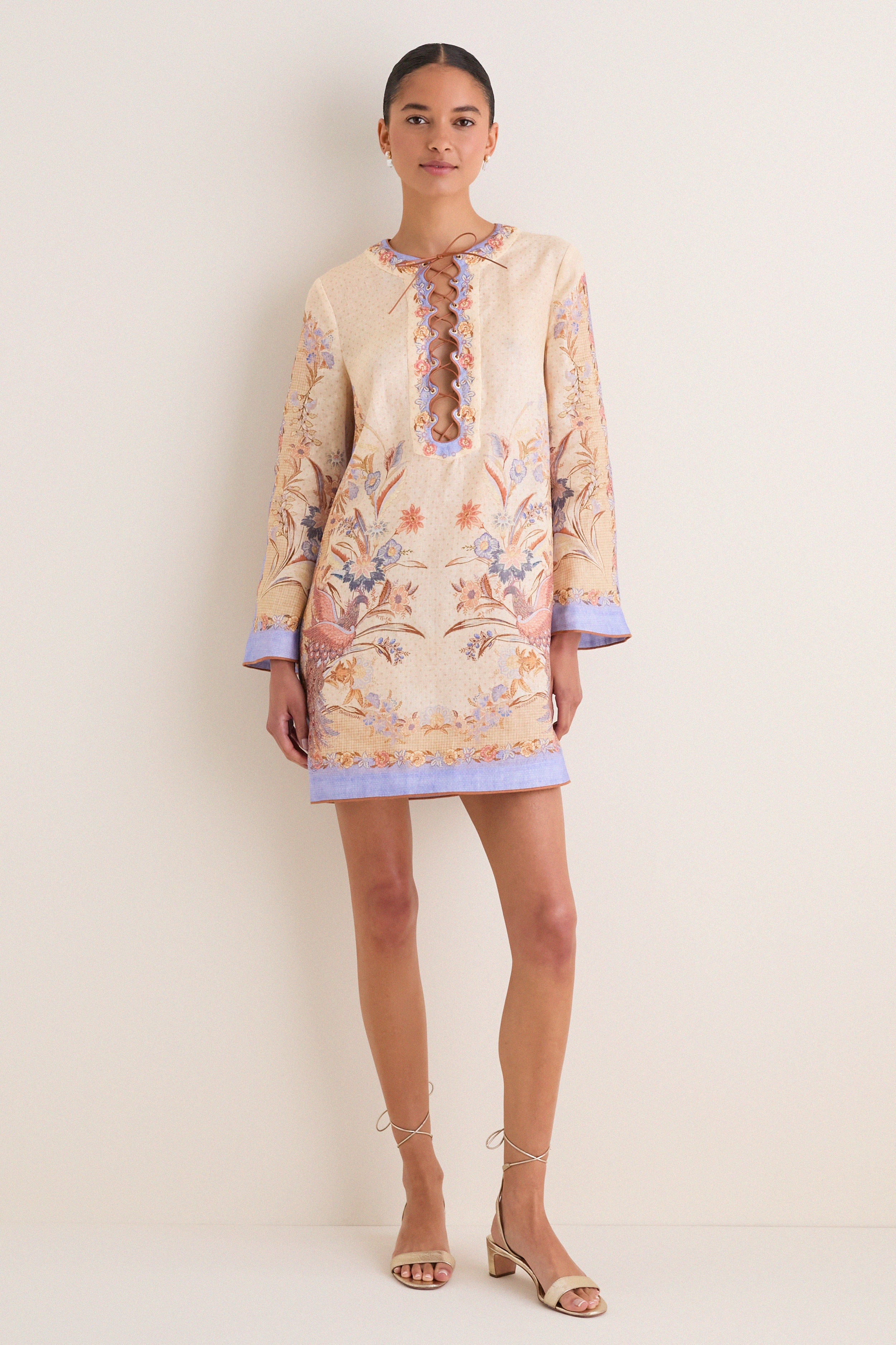 Biscuit Scarf Floral Indra Tunic Mini Dress