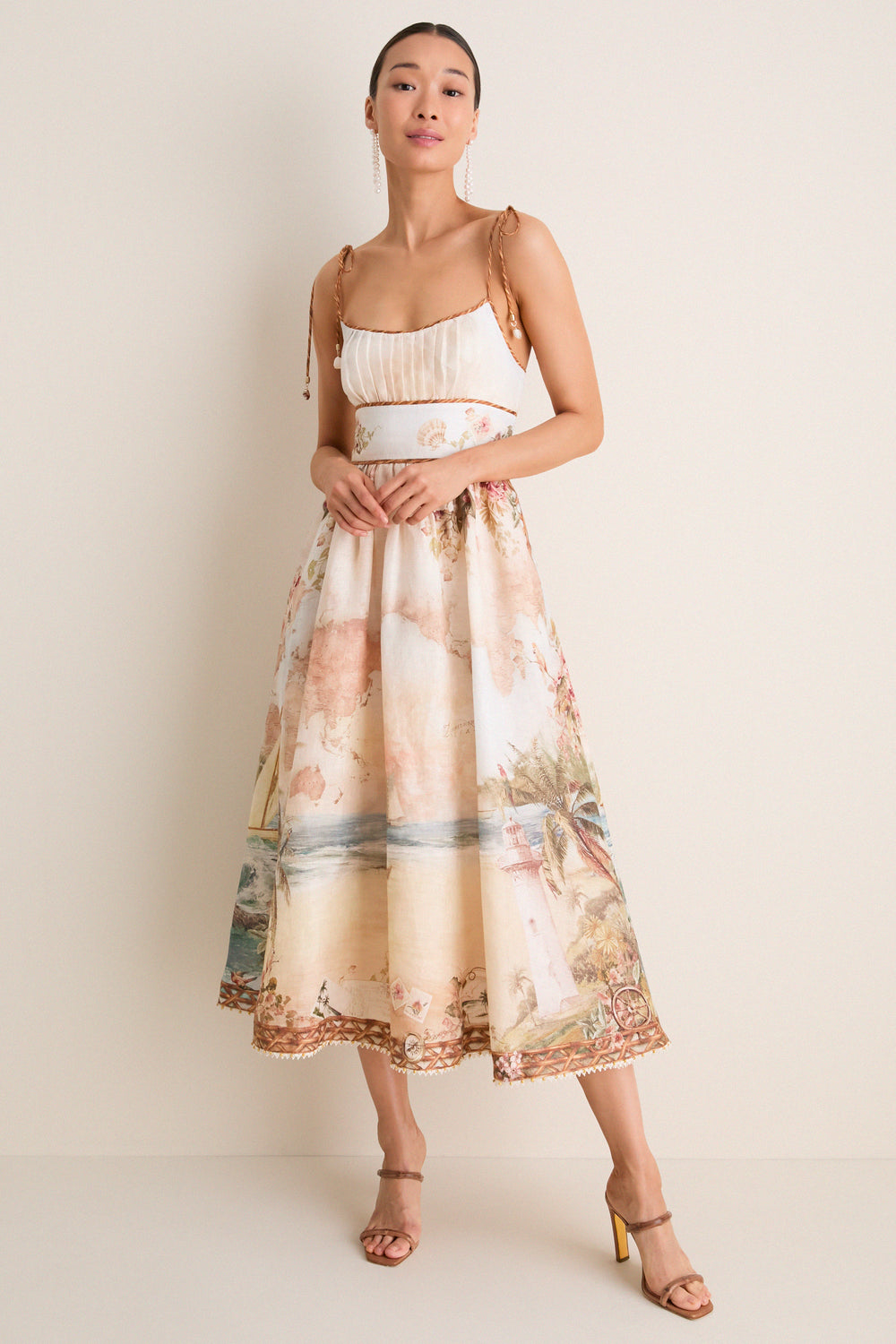 Island Map Blue Mahon Picnic Dress