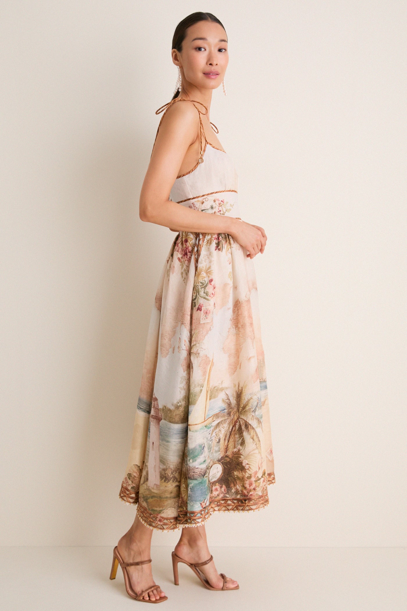 Island Map Blue Mahon Picnic Dress
