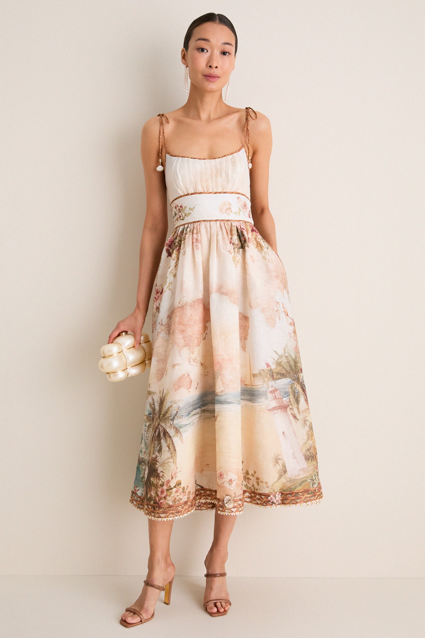 Island Map Blue Mahon Picnic Dress
