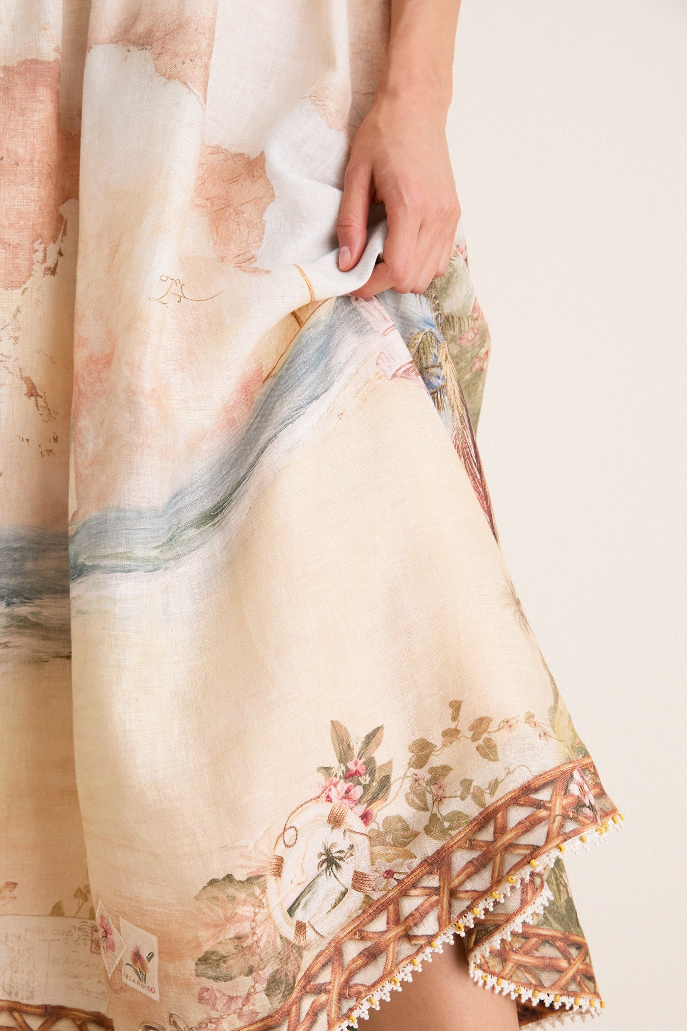 Island Map Blue Mahon Picnic Dress