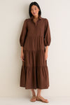 Chocolate Cotton Mabel Maxi Dress