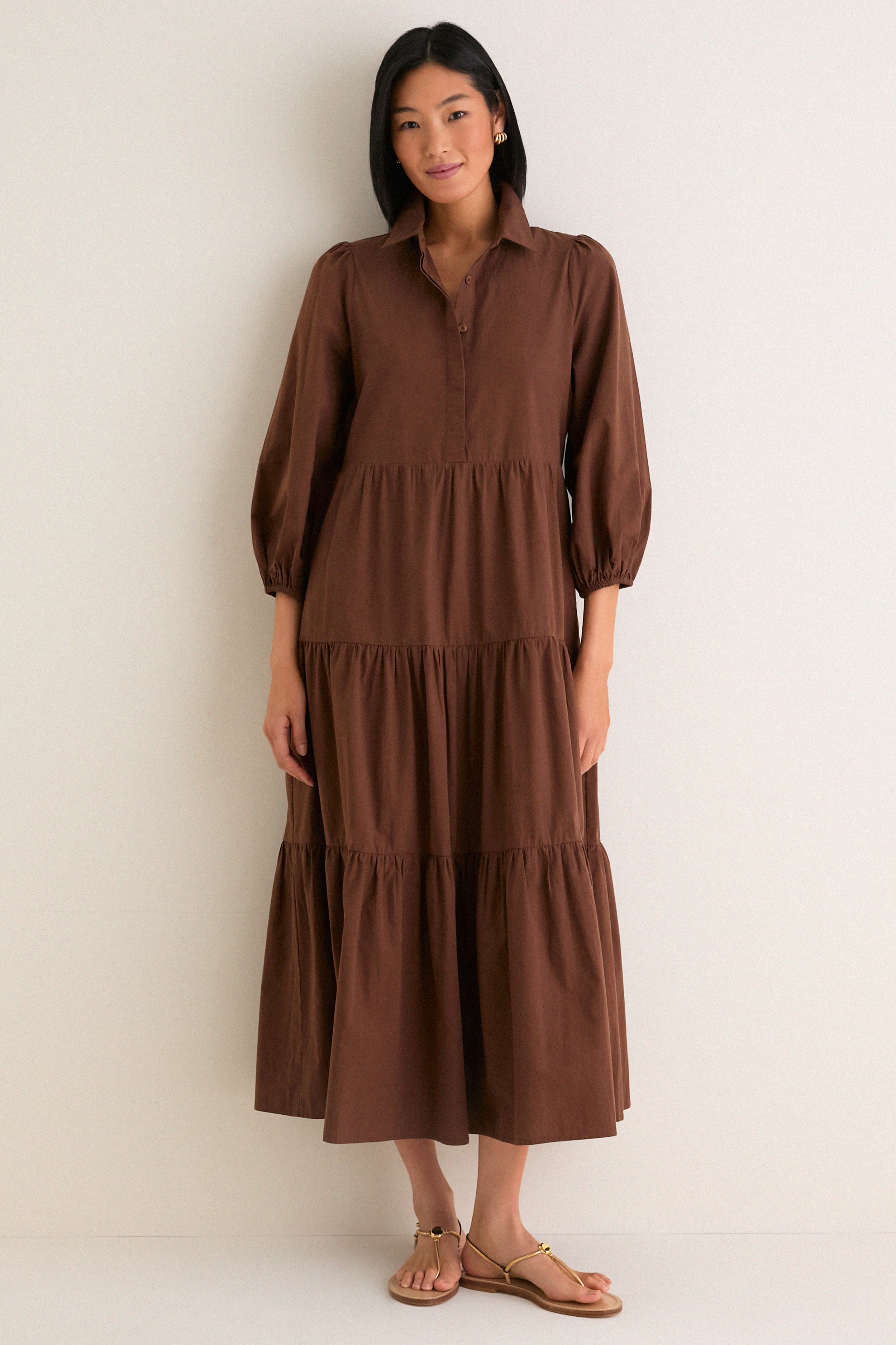 Chocolate Cotton Mabel Maxi Dress