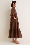 Chocolate Cotton Mabel Maxi Dress