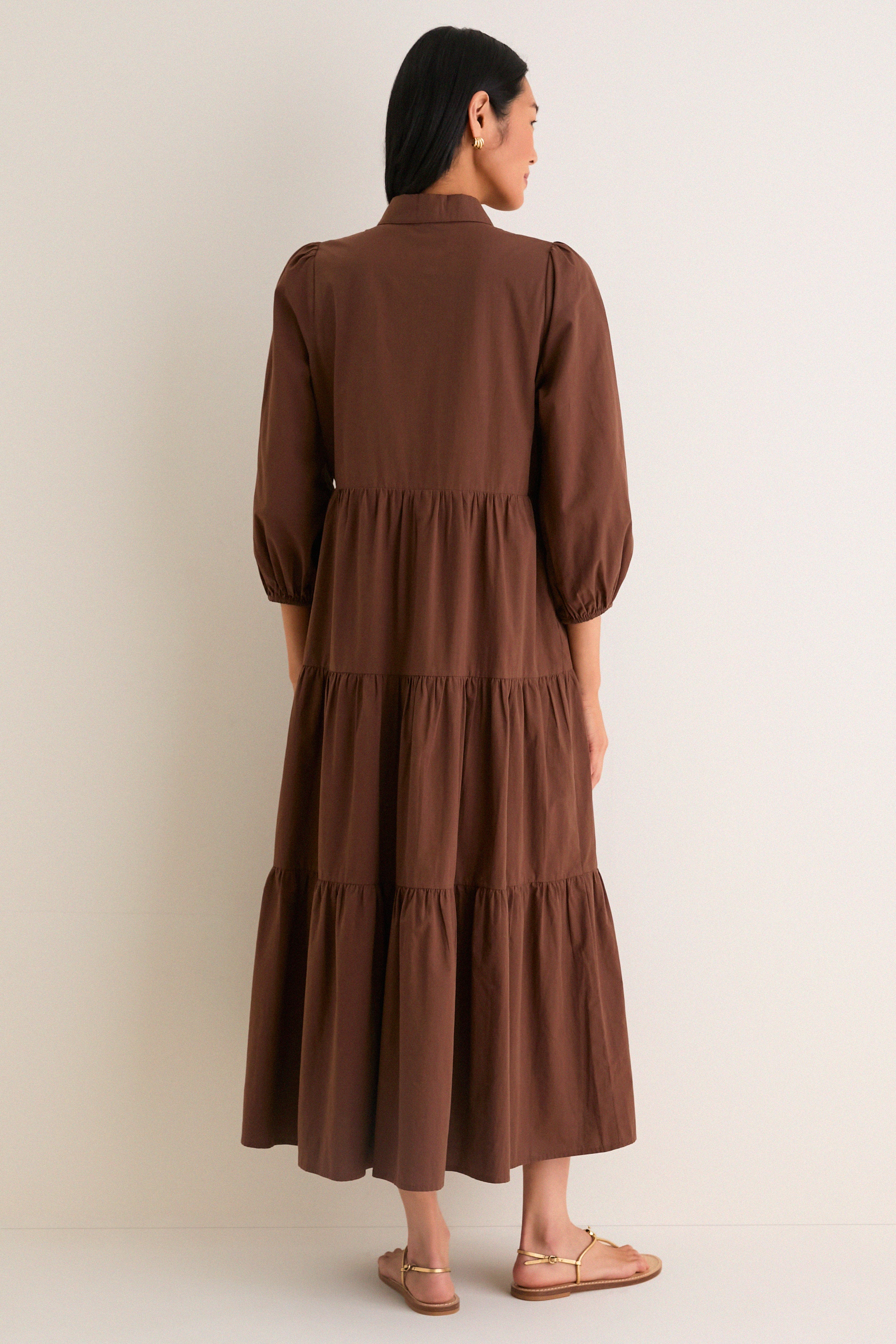 Chocolate Cotton Mabel Maxi Dress