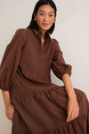 Chocolate Cotton Mabel Maxi Dress