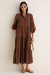 Chocolate Cotton Mabel Maxi Dress