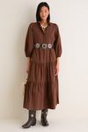 Chocolate Cotton Mabel Maxi Dress