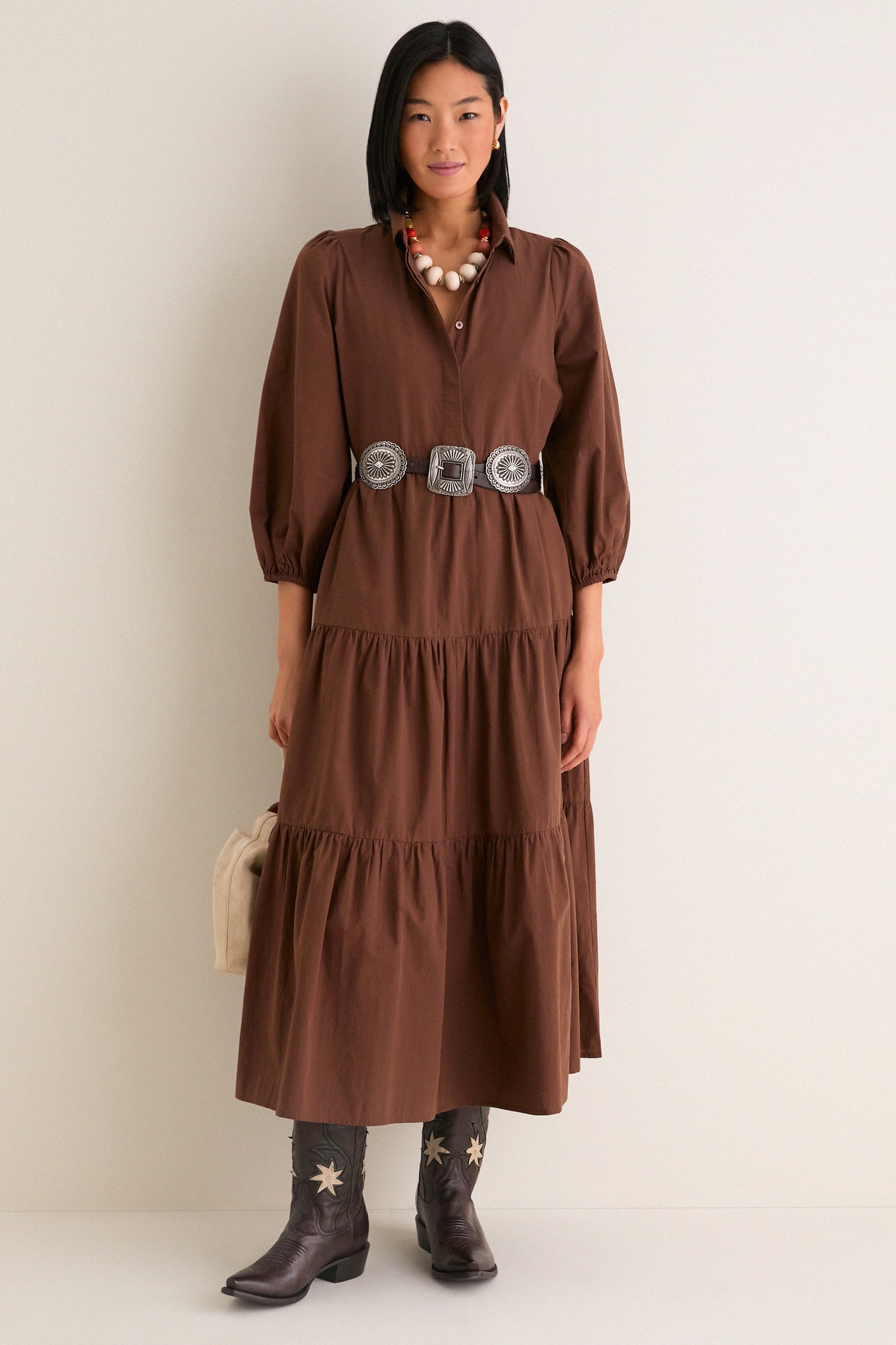 Chocolate Cotton Mabel Maxi Dress