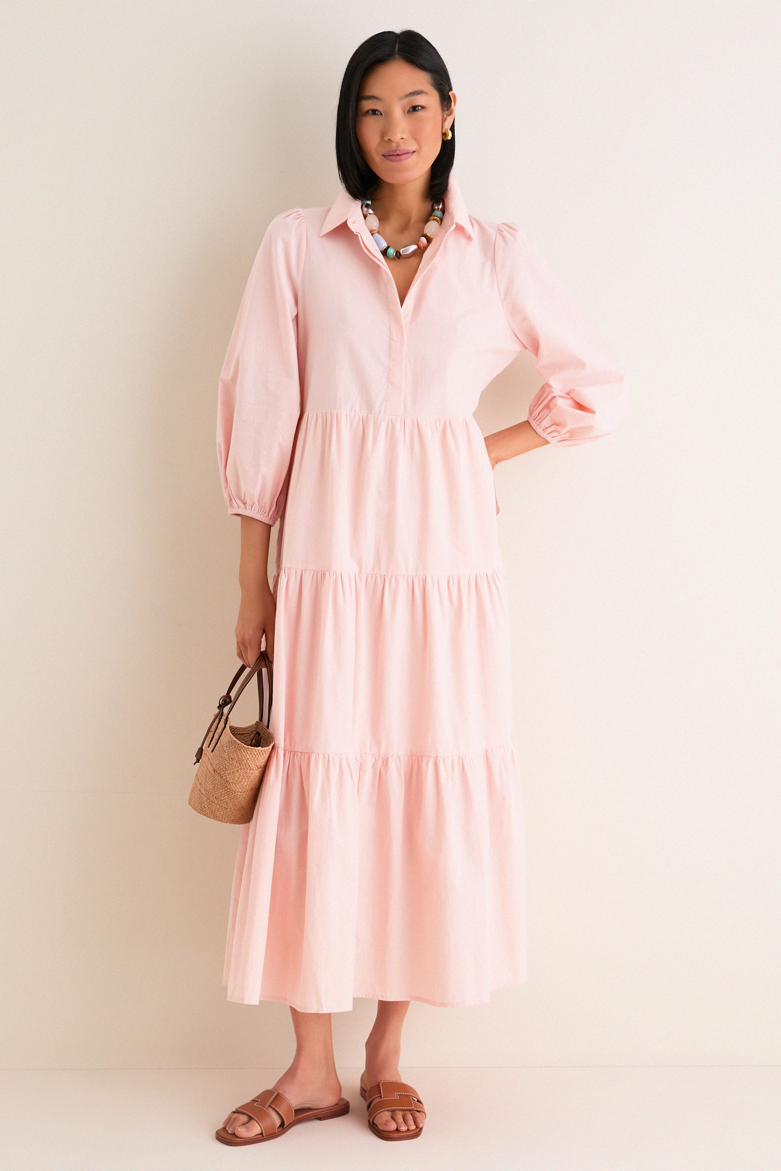 Blush Pink Cotton Mabel Maxi Dress | Pomander Place