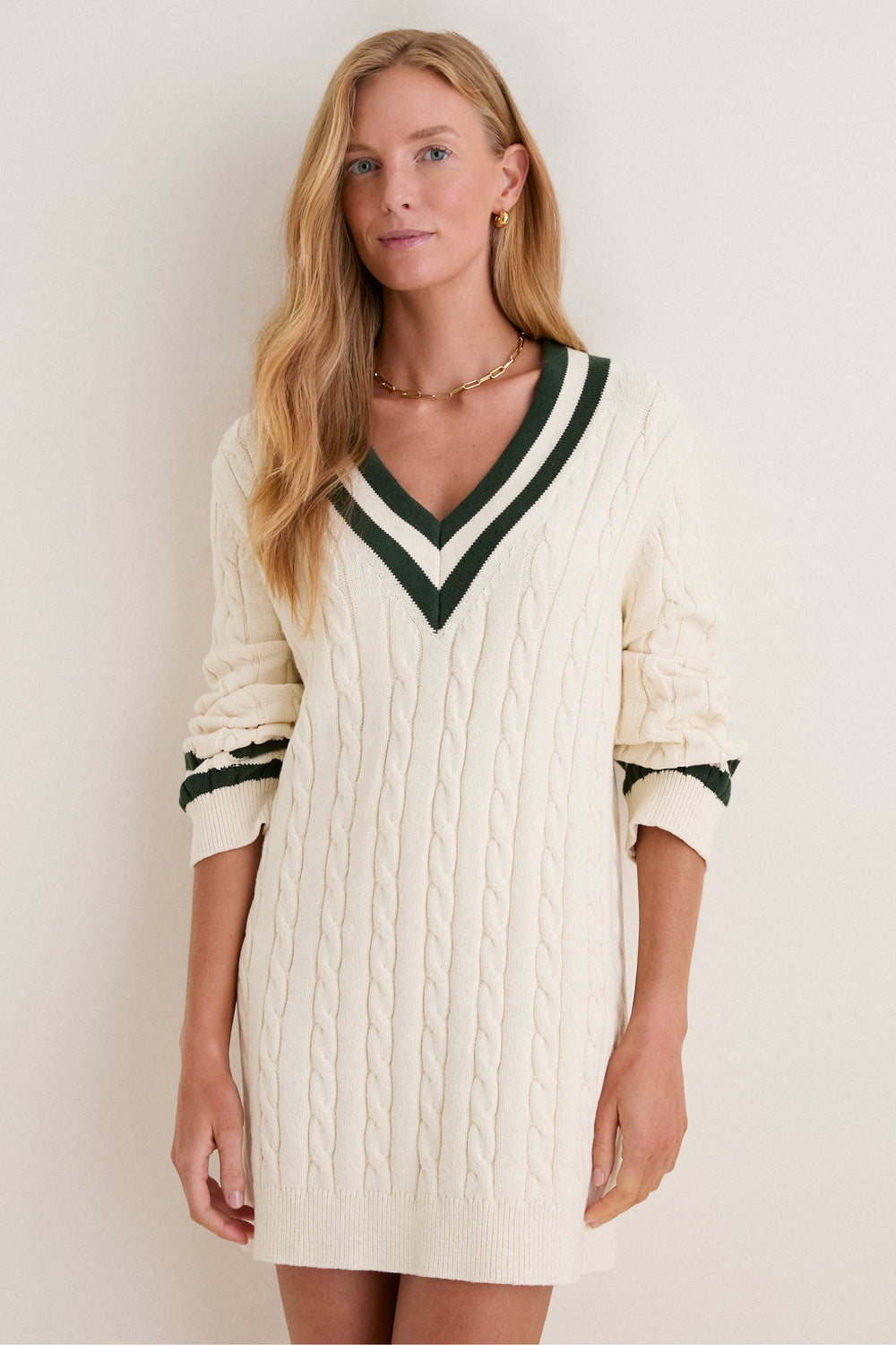 Pomander Place Ivory and Eden Cable Knit Walden Dress Ivory and Eden / L