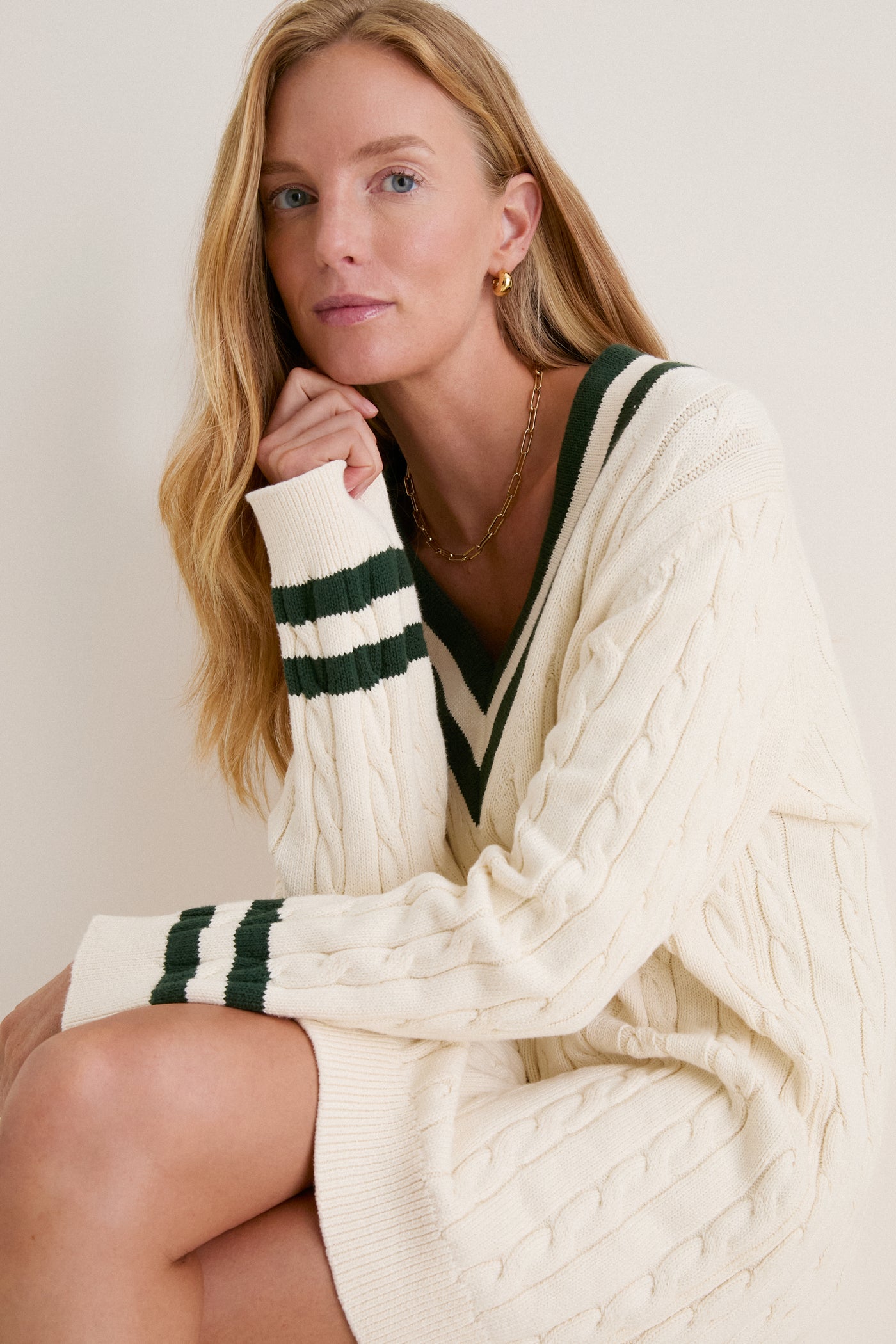 Pomander Place Ivory and Eden Cable Knit Walden Dress Ivory and Eden / L