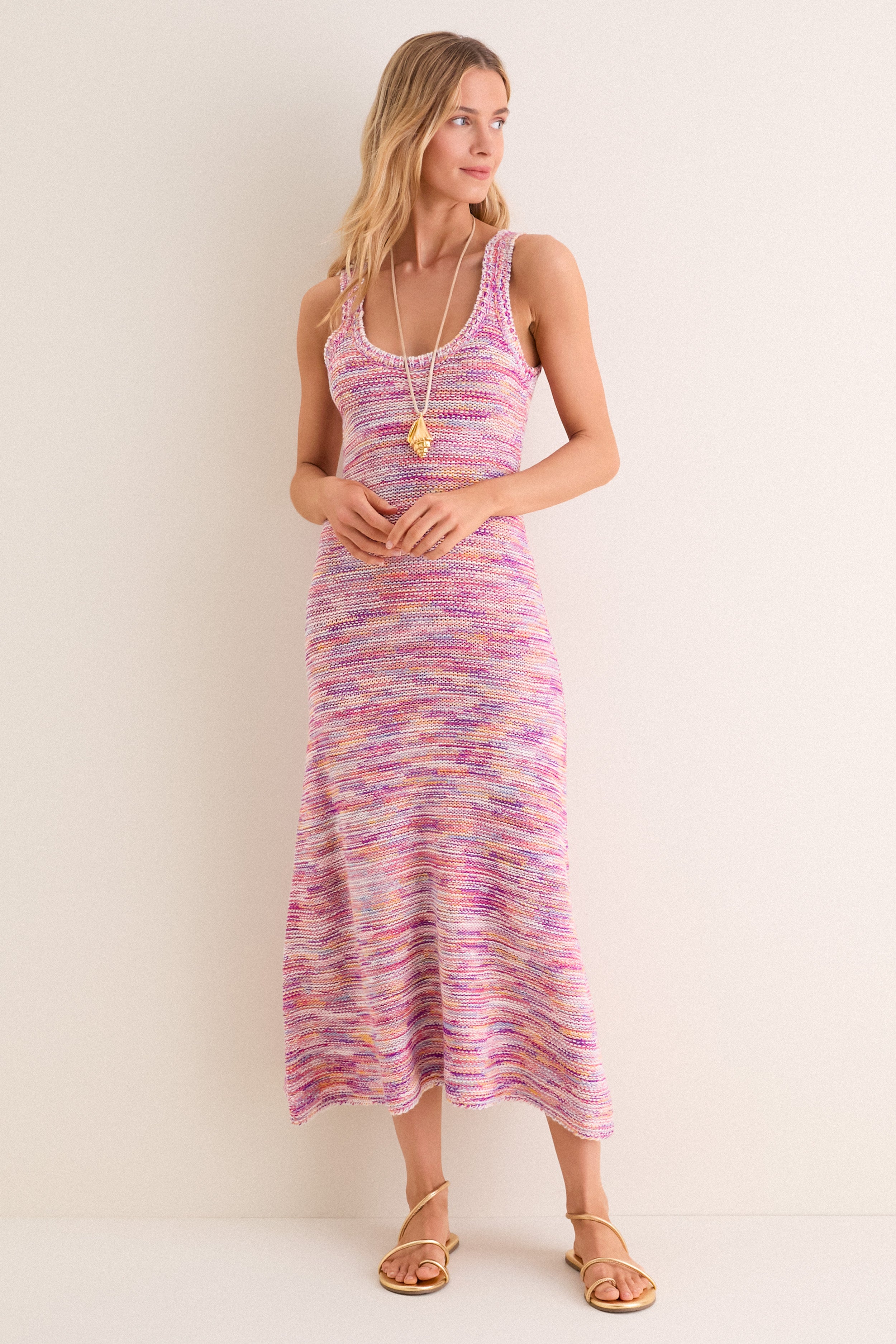 knitted pink dress Maya Knit Midi Womens Elegant Style S a perfect blend of elegance and modern femininity Charmed Me Ribbed Knit Midi